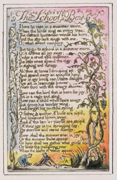 El escolar: placa 21 de Canciones de Inocencia y de Experiencia (copia R) c.1802-08 de William Blake